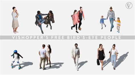 Birds eye png people cutouts .